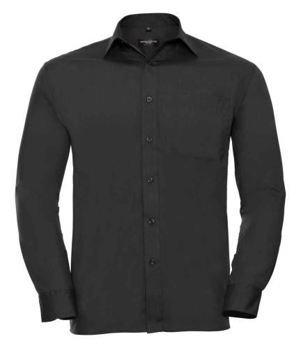 Russell L/S Poplin Shirt - Black - 3XL